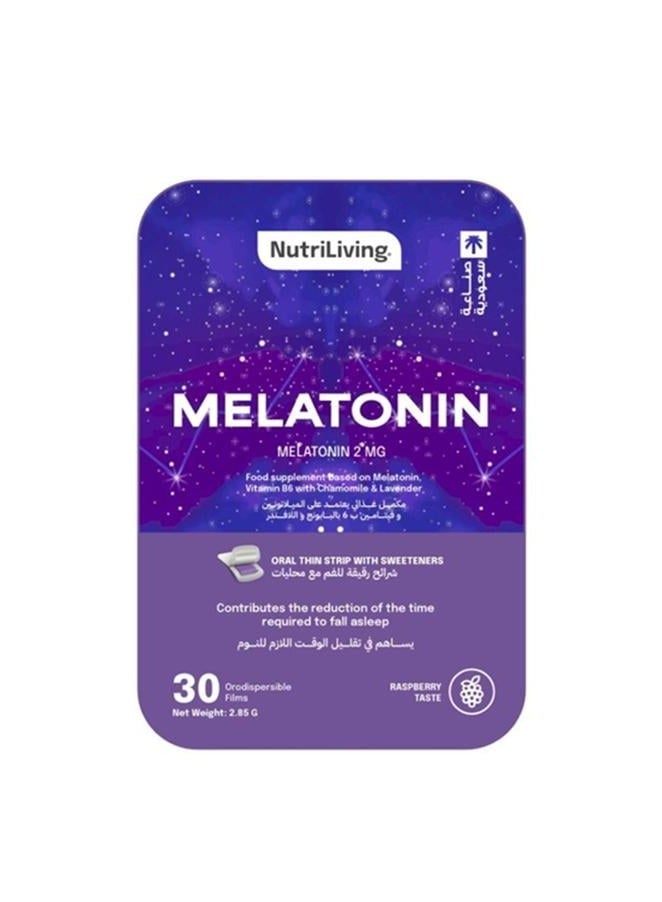 نوتري ليفينج مكمل غذائي ميلاتونين شرائح قابلة للذوبان بالفم - 30 حبة